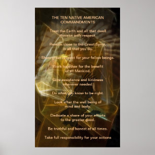 Affiche Dix commandements amérindiens