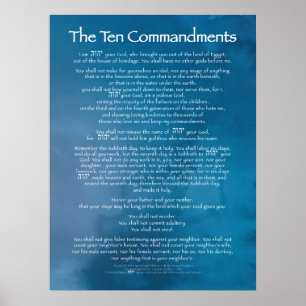 Affiche Dix Commandements Bleu