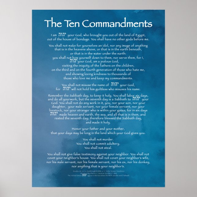 Affiche Dix Commandements Bleu (Devant)