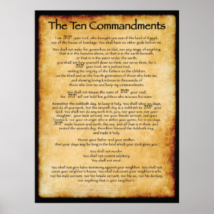 Affiche Dix commandements - Brown