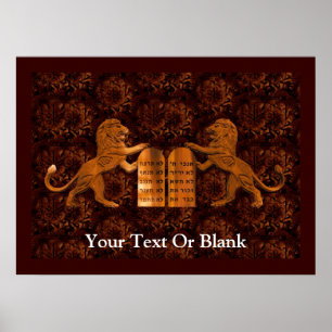 Affiche Dix commandements et lions