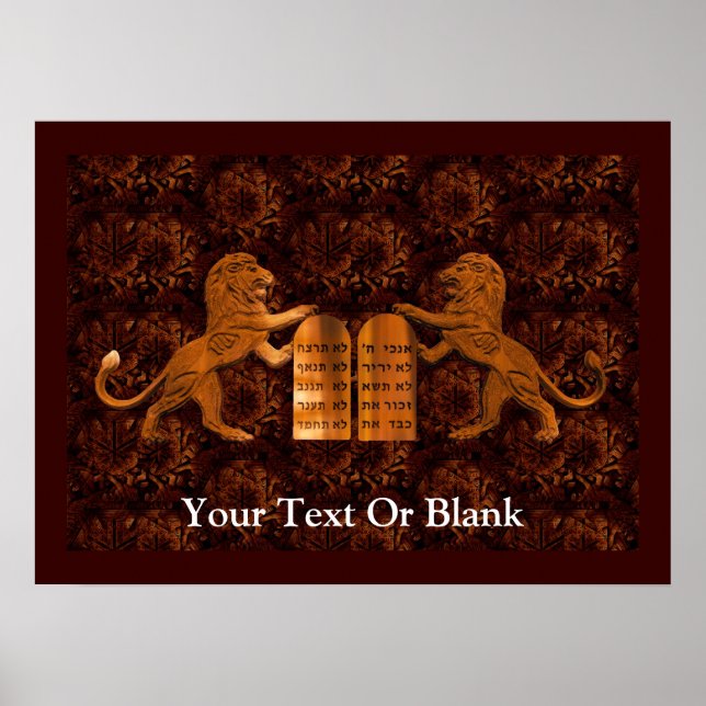 Affiche Dix commandements et lions (Devant)