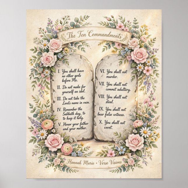 Affiche Dix Commandements Floraux (Devant)