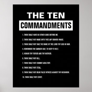 Affiche Dix Commandements Verset Biblique Chrétien Religie