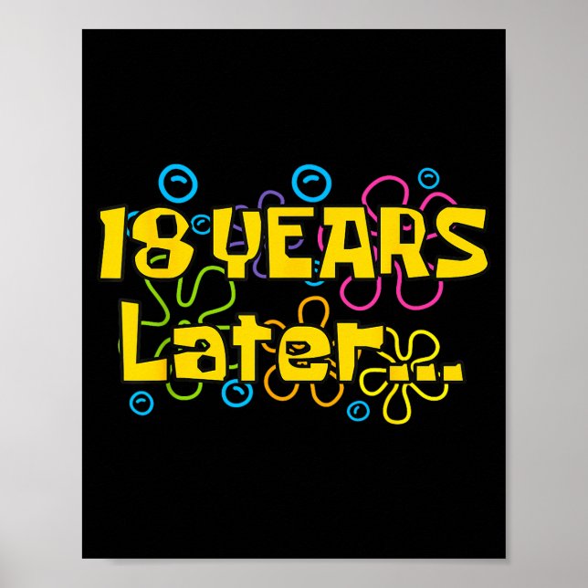 Affiche Dix-huit 18 ans plus tard Anniversaire drôle Meme  (Devant)