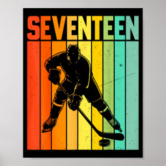 Affiche Dix-sept 17e anniversaire joueur de hockey 17 ans