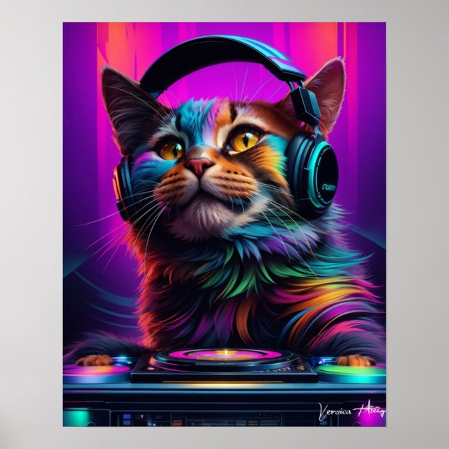 Affiche Dj cat  (Devant)