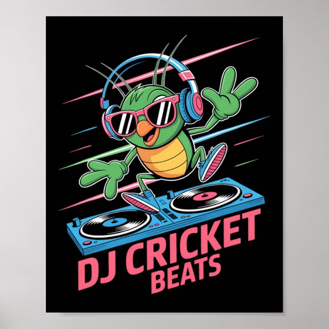 Affiche Dj Cricket Beats Groovy Music Fun  (Devant)