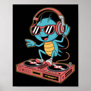 Affiche Dj Cricket Fait Tourner La Musique Ambiance De Fêt