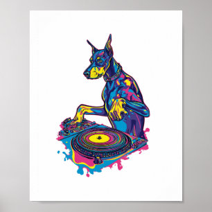 Affiche DJ Doberman � Soirée Club Vibe Party Dog