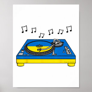 Affiche Dj Drapeau Ukrainien Ukraine Producteur de Musique