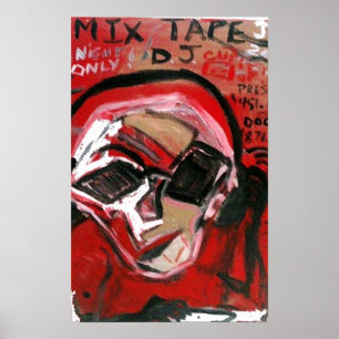 AFFICHE DJ MIX TAPE RED