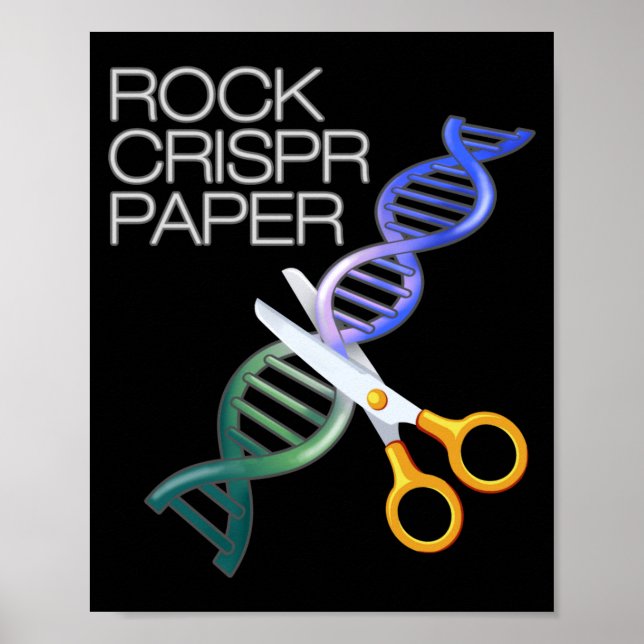 Affiche Dna Funny Rock Paper Crispr Genetic Science Race  (Devant)