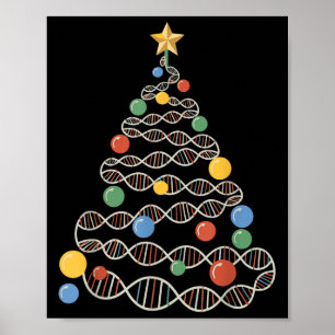 Affiche Dna Helix sapin de Noël Scientifique Biologie Scie