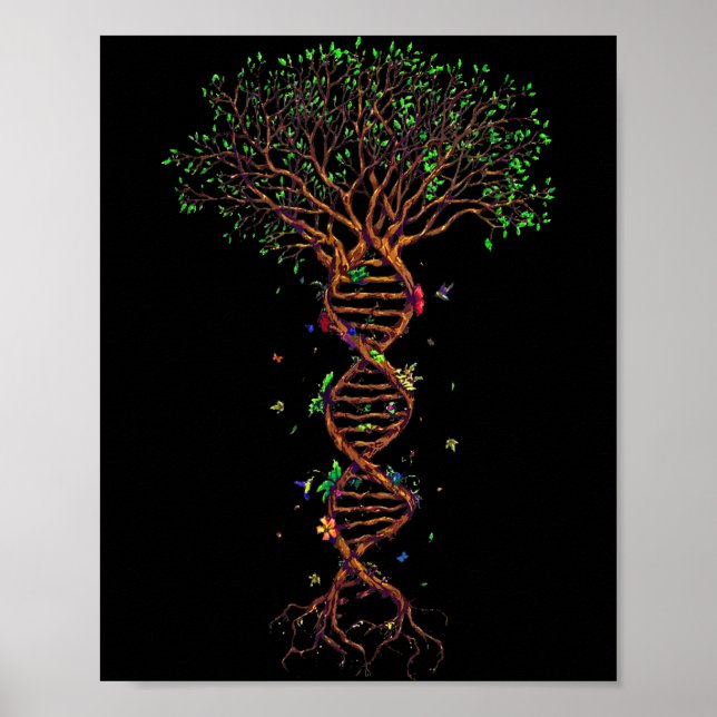 Affiche Dna Tree Genetic Funny Earth Day Plant A Tree Life (Devant)