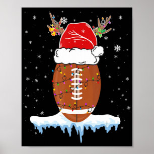 Affiche Do Christmas Football Santa Hat Merry Xmas Footbal