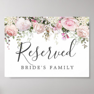 Affiche do-it-yourself Rose Rustique Blanc Floral Mariage 