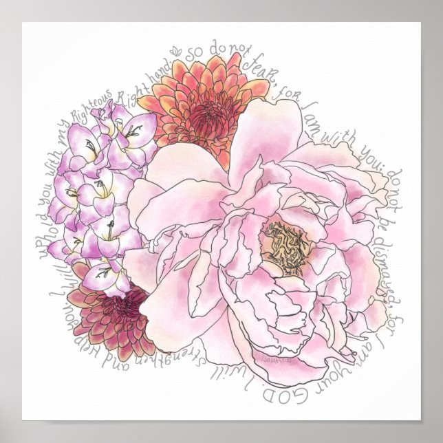 Affiche Do not fear inspirational quote bible Isaiah 41 10 (Devant)