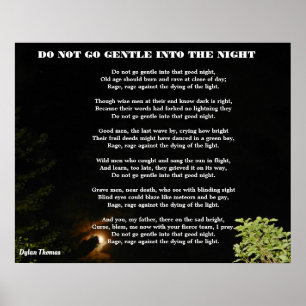 AFFICHE DO NOT GO GENTLE INTO THE NIGHT