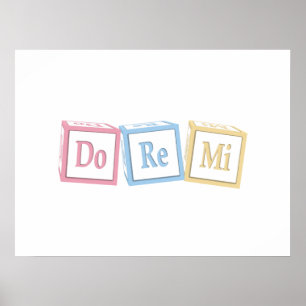 Affiche "Do Re Mi" Solfeggio Baby Blocks Enfants Musique