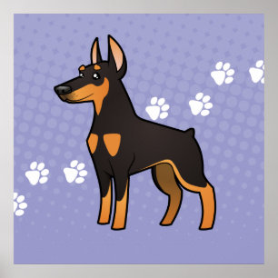 Affiche Doberman Pinscher (oreilles pointues)