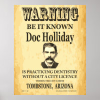 Doc Holliday Avis aux dentistes Old West Vintage
