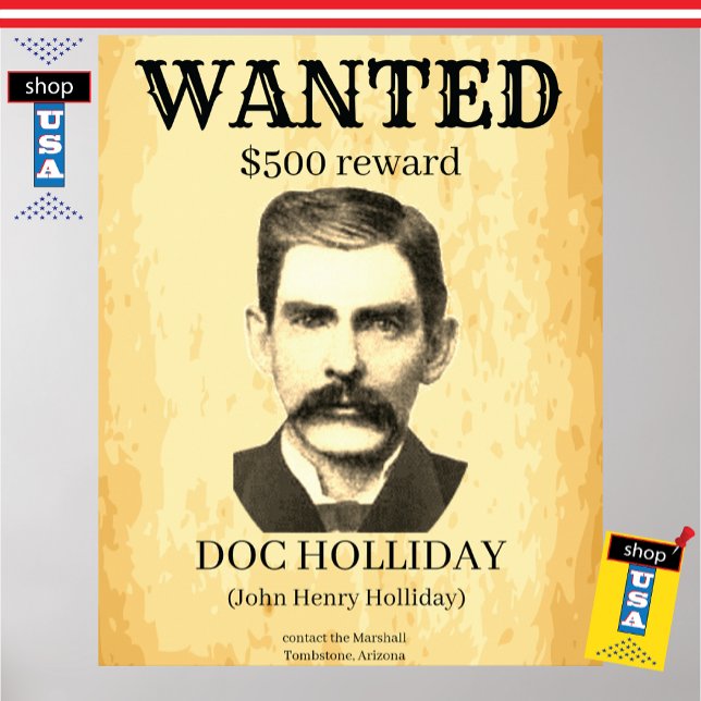 Affiche Doc Holliday Recherché Old West Vintage (Créateur téléchargé)