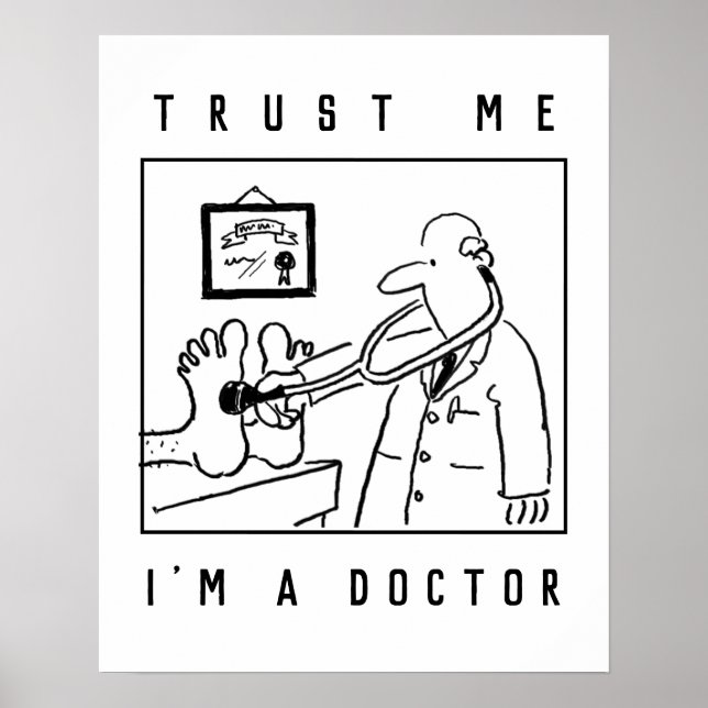 Affiche Doctor with Stethoscope Checking Feet (Devant)