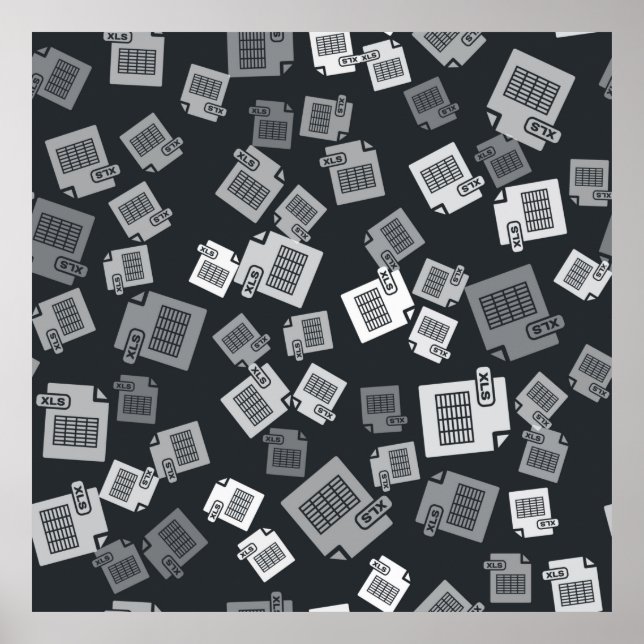 Affiche Document de fichier XLS gris. icône de bouton Télé (Devant)