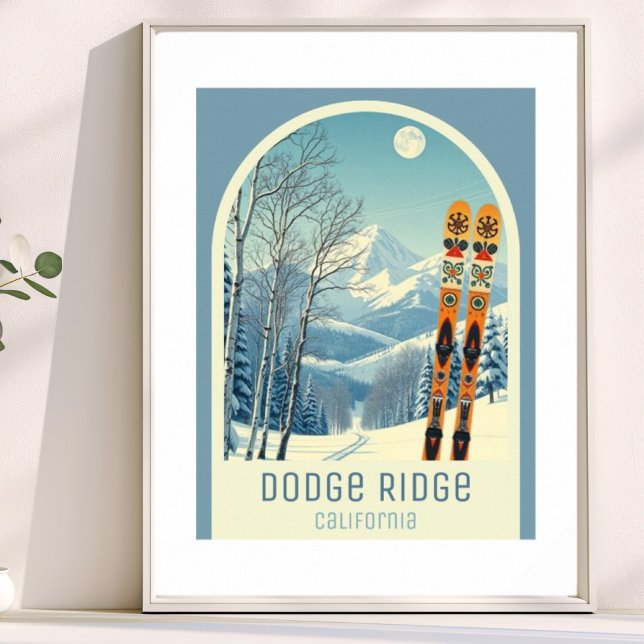 Affiche Dodge Ridge Mountain California ski resort  (Créateur téléchargé)