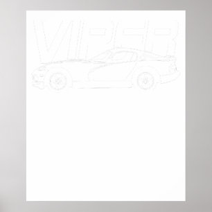 Affiche Dodge Viper 1996 Gts Rayures