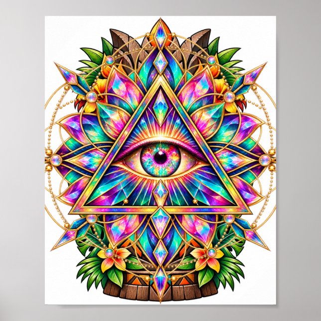 Affiche d'œil de mandala kaléidoscope (Devant)