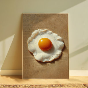 Affiche d'œuf frit minimaliste de cuisine moderne