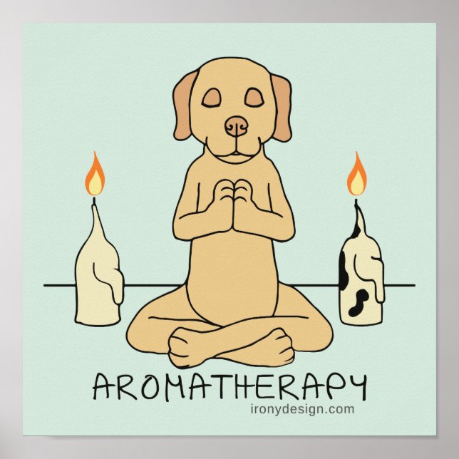 Affiche Dog Aromatherapy Meditation Funny Cartoon (Devant)