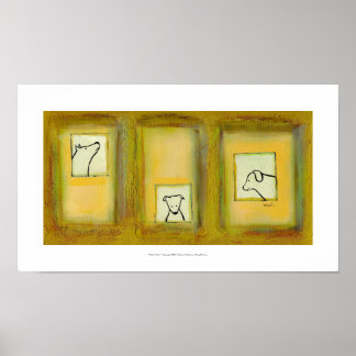 Affiche Dog art amusant artiste contemporain peinture orig