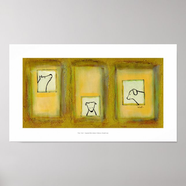 Affiche Dog art amusant artiste contemporain peinture orig (Devant)