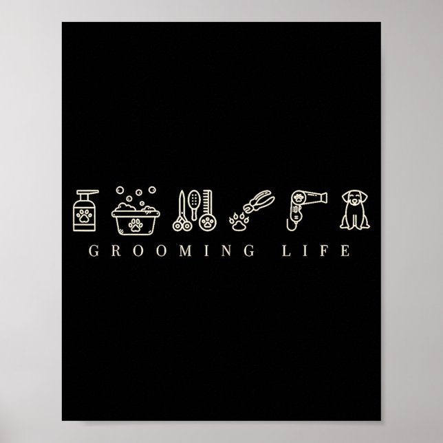 Affiche Dog Grooming Dog Groomer Life Work Pet Groomer Ico (Devant)