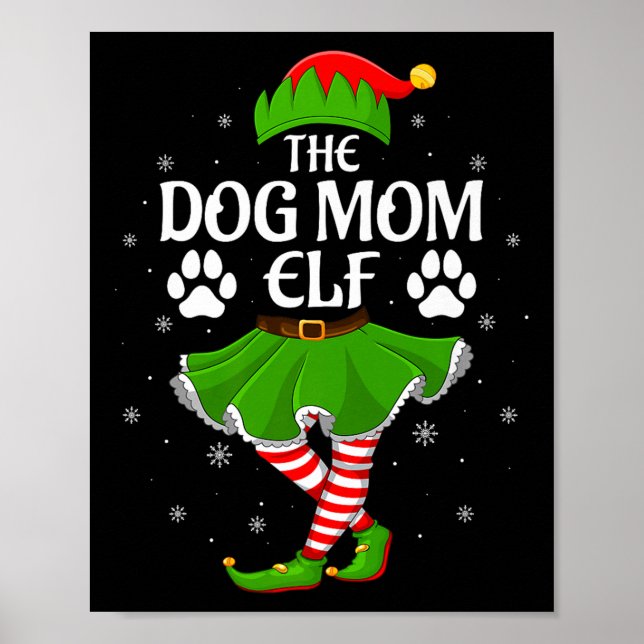 Affiche Dog Mom Elf Christmas Family Girls Women Elf Squad (Devant)