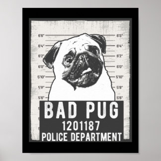 Affiche Dog Mug Shot Criminal Pug