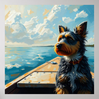 Affiche Dog on a boat
