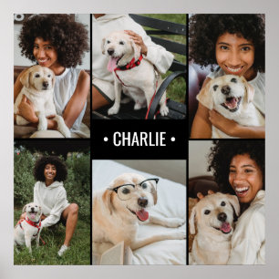 Affiche Dog Photo Collage Monogrammed