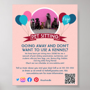 Affiche dog walker pet sitting pet service grooming flyer