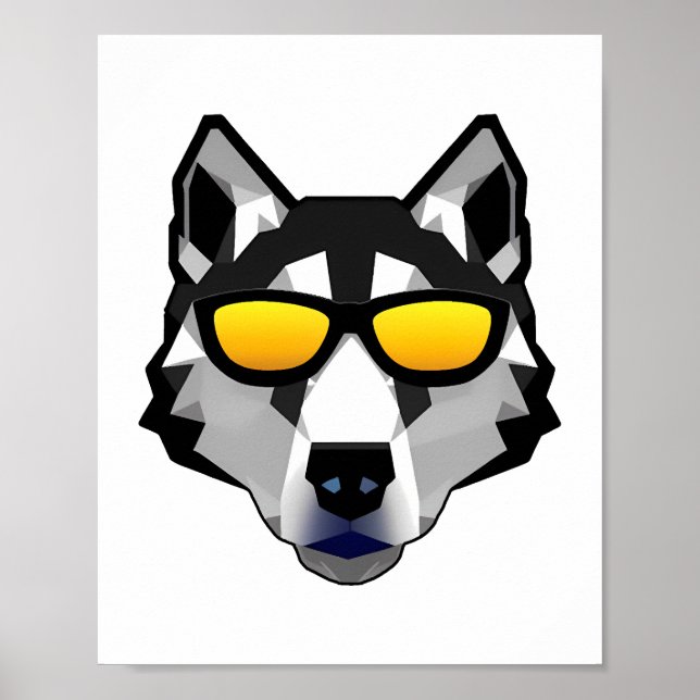 Affiche Dog with Sunglasses - Siberian Husky (Devant)