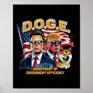 Affiche Doge D.o.g.e. Rendre l'Amérique efficace Trump D
