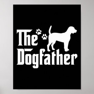 Affiche Dogfather Tee Fête des pères Cadeau Papa Amoureux