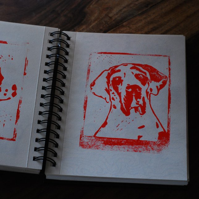 Affiche Doggenposter Esra Moderne (Real linocut print as entry art for this digital version!)