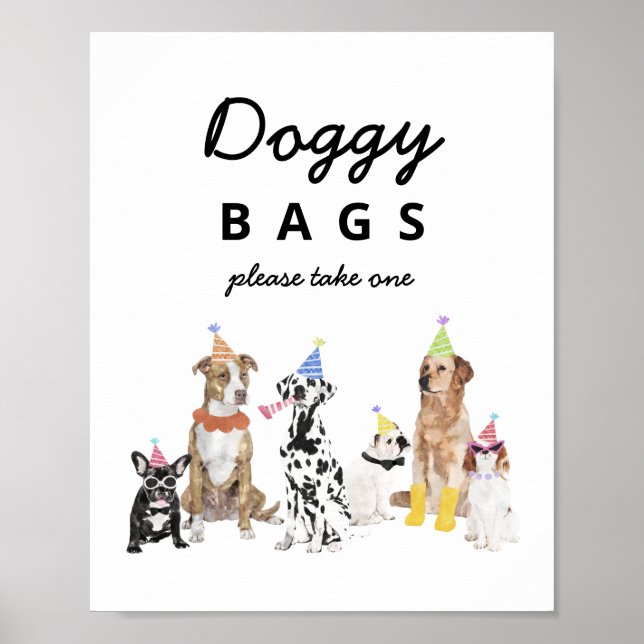 Affiche Doggy Sacs Chien Anniversaire Faveur Signer (Devant)