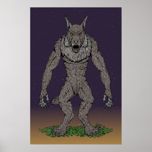 Affiche Dogman Cryptid ou Werewolf