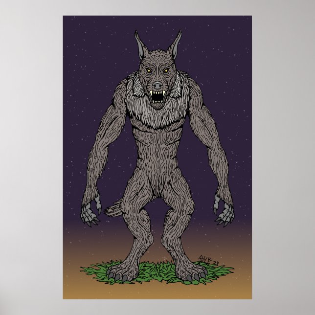Affiche Dogman Cryptid ou Werewolf (Devant)