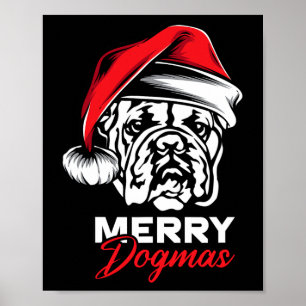 Affiche Dogmas English Bulldog Noël